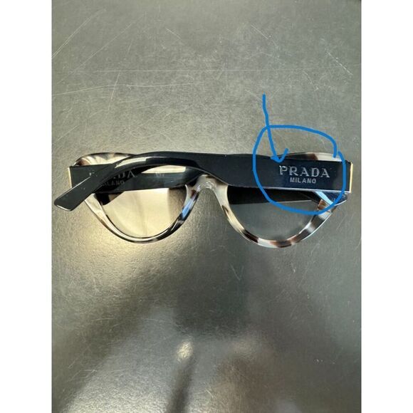 Prada 0PR 13YS Full Rim Talc Havana Cat Eye Sunglasses-Defective - Picture 3 of 3